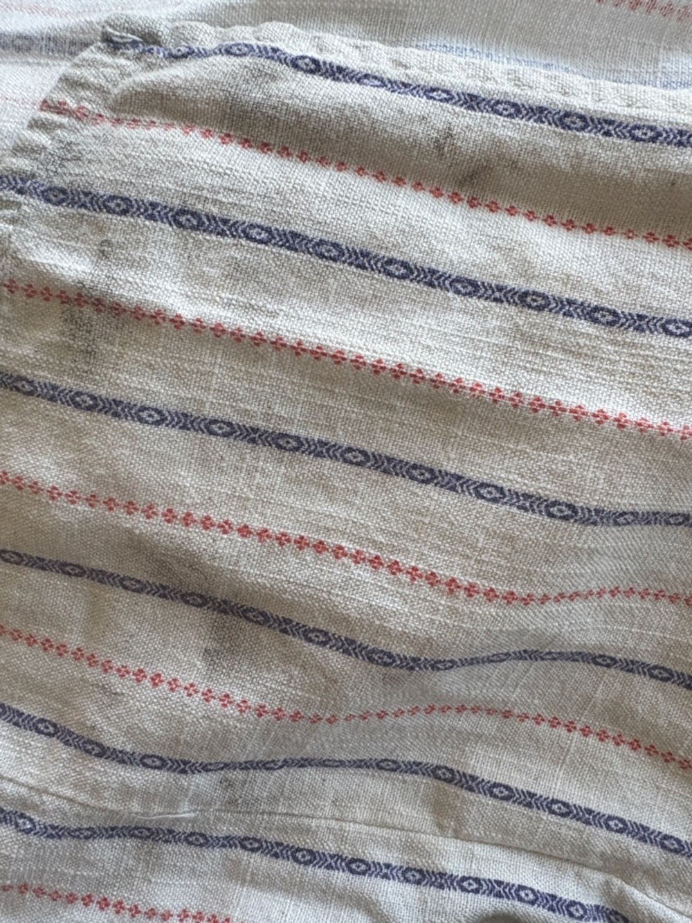 Striped V-Neck LinenMaxi Dress in Cream and Burple - Picture 6 of 6
